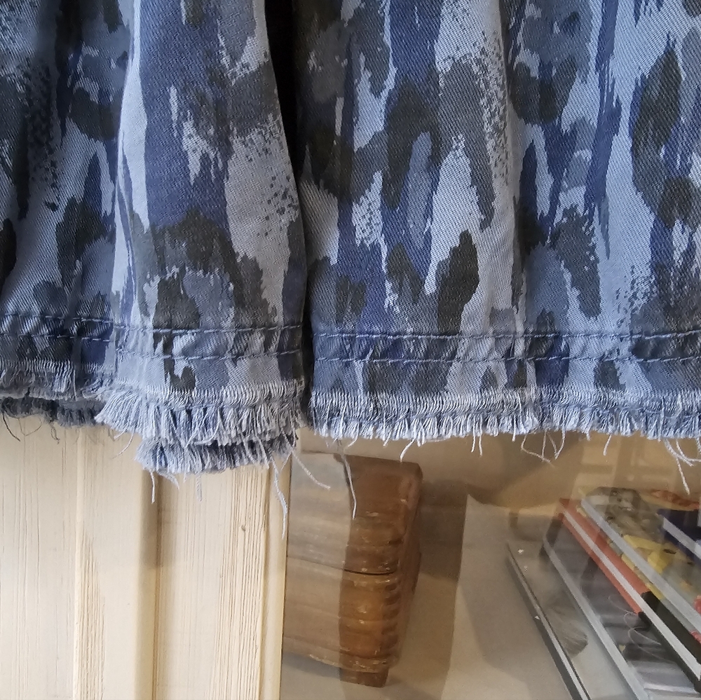 Anthropologie Jenee Tiered Tunic Dress Printed Chambray - Picture 6 of 9